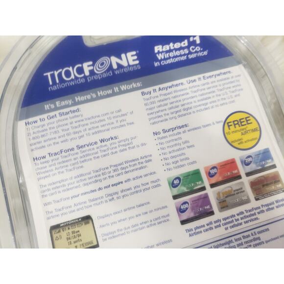 NEW Motorola Vintage Tracfone Black Phone Pay As You Go T9 Texting Y2k - Picture 6 of 8